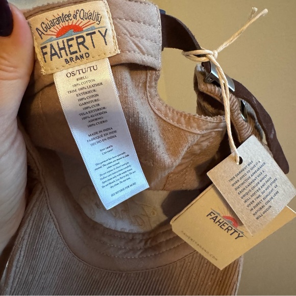 NWT Faherty Corduroy Hat Raw Umber One Size - Picture 11 of 11